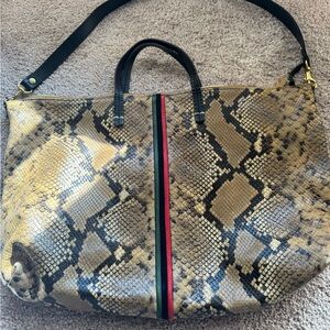 Clare V. Snake Print Tote Bag